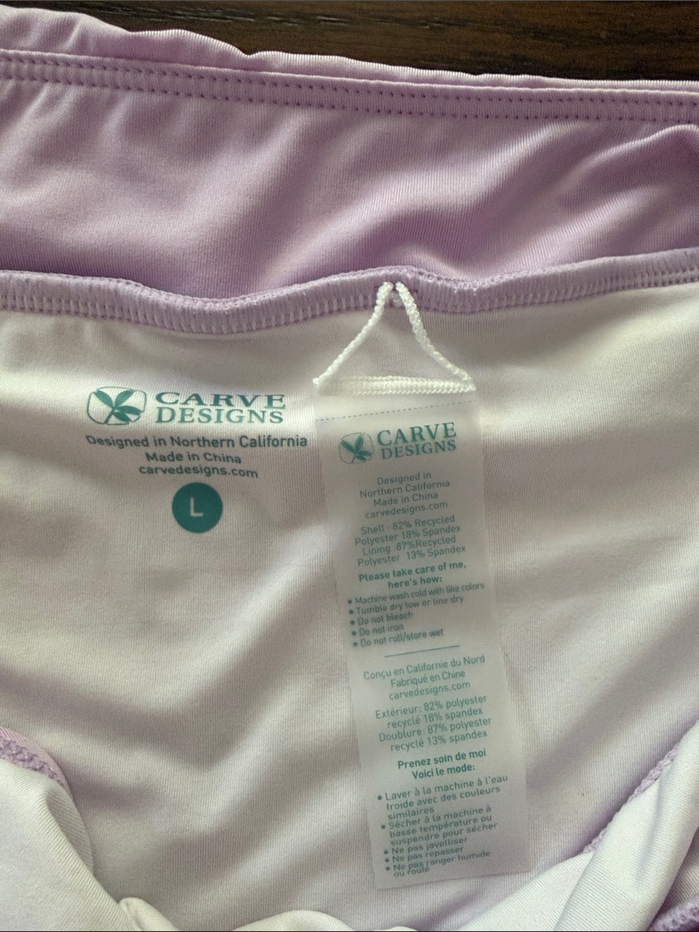 Carve Designs Swimsuit Bottom Lavender Active Skort Size Large - Picture 2 of 7